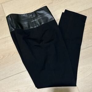 Akris Punto Pants Black  Dress pants Straight Faux leather waistband size 10